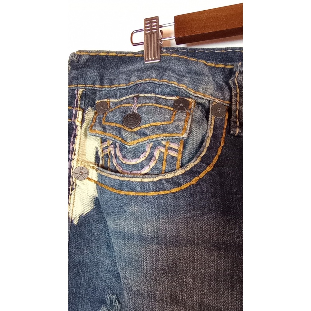 NWT Vintage True Religion World Tour Ricky Strt Leg Brown/Blue Sz 38 Made in USA - Picture 11 of 13
